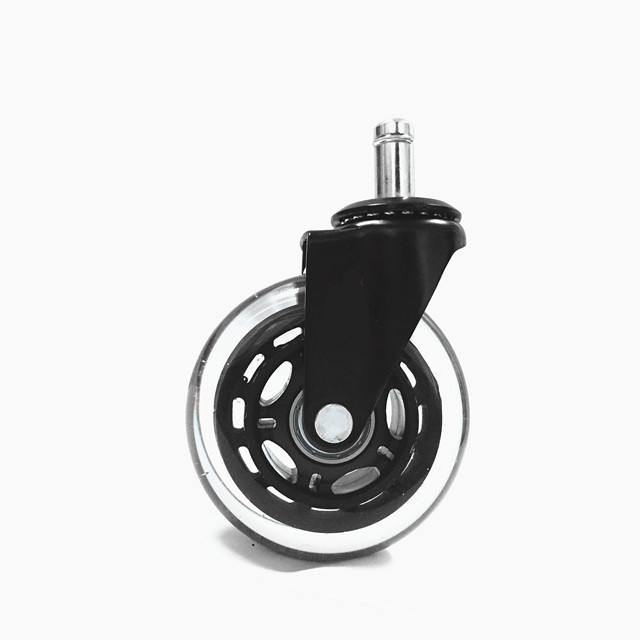 Office Chair Wheels Black Replacement Rubber Chair casters for Hardwood Floors and Carpet Heavy Duty Office Chair caster