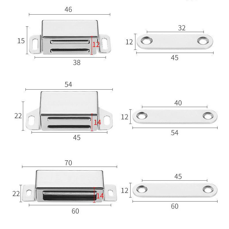 Stainless Steel Magnetic Catch for Kitchen Cupboard Closure Closet Door Catch Closer