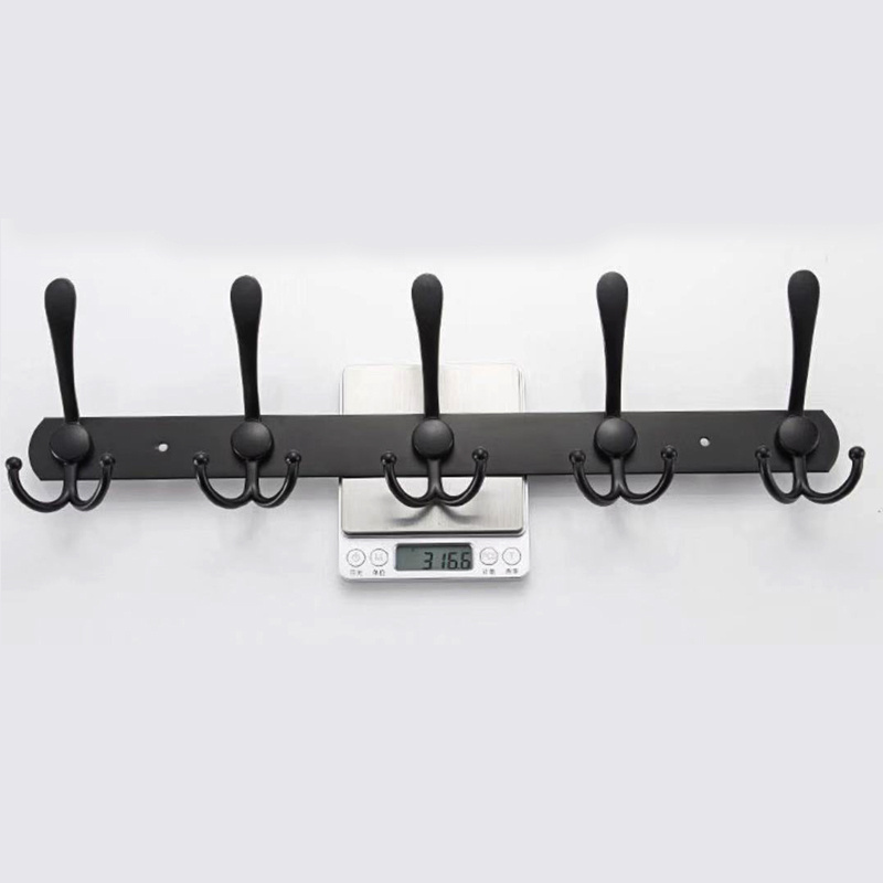 Coat Rack Wall Mounted - 5 Tri Hooks, Heavy Duty, Stainless Steel