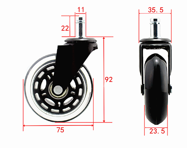 Office Chair Caster Wheels transparent caster wheel replacements with Universal steam