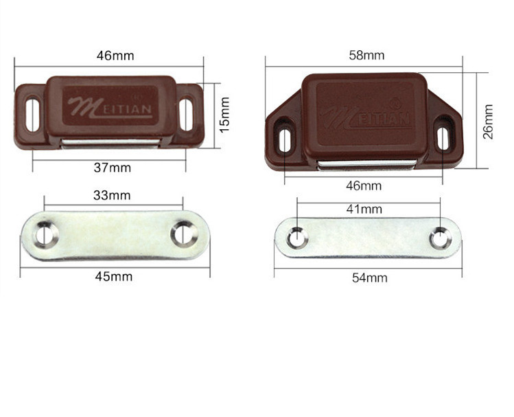 Meitian White Plastic Housing Plate Door Magnetic Catch Latch