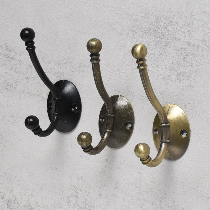 Ambipolar Heavy Duty Metal Decorative Dual Coat Hook/Hat Hook - Wall Mounted