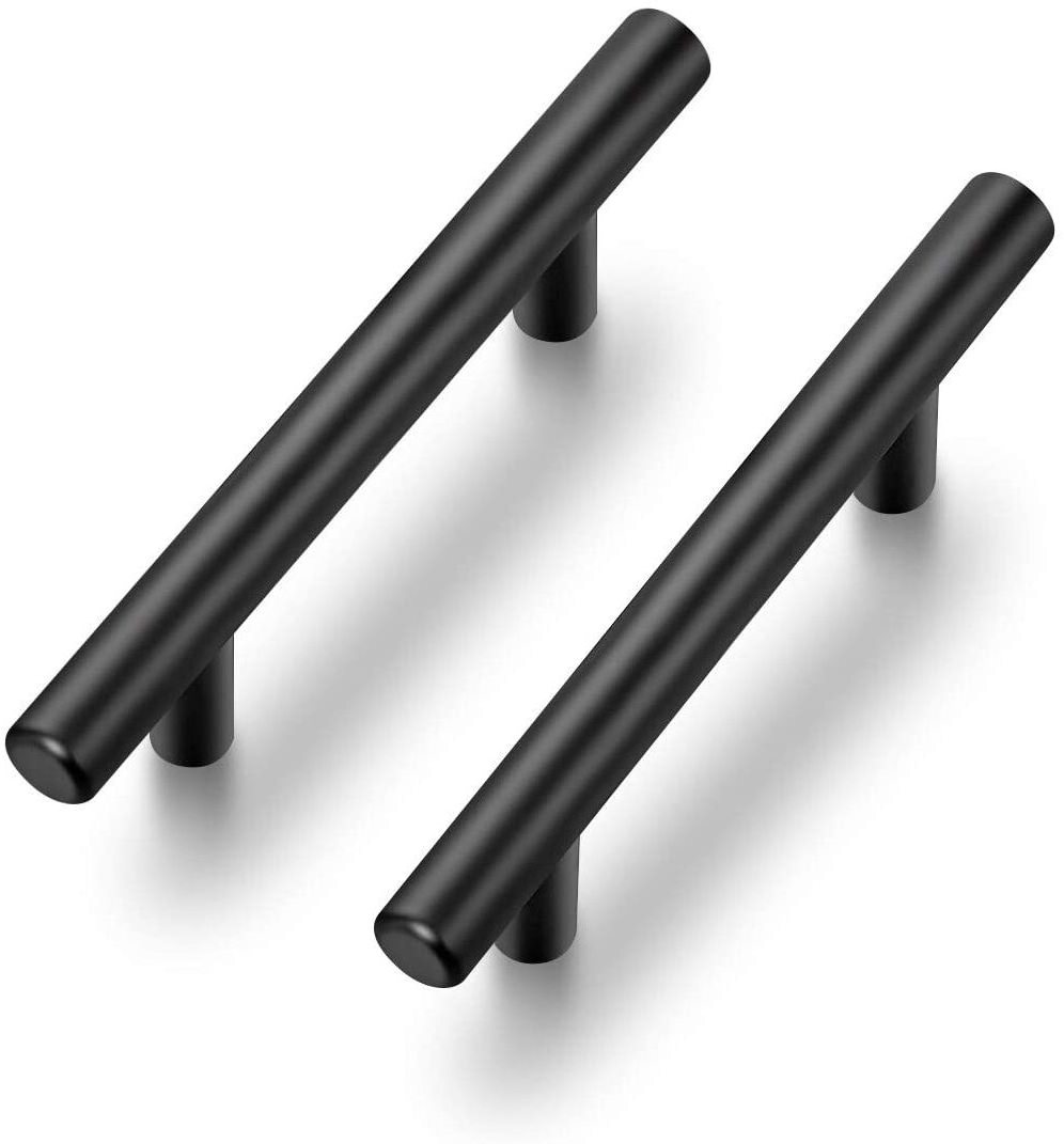 Cabinet Pulls Matte Black Stainless Steel Kitchen Drawer Pulls Cabinet Handles 5inch Length, 3inch Hole Center