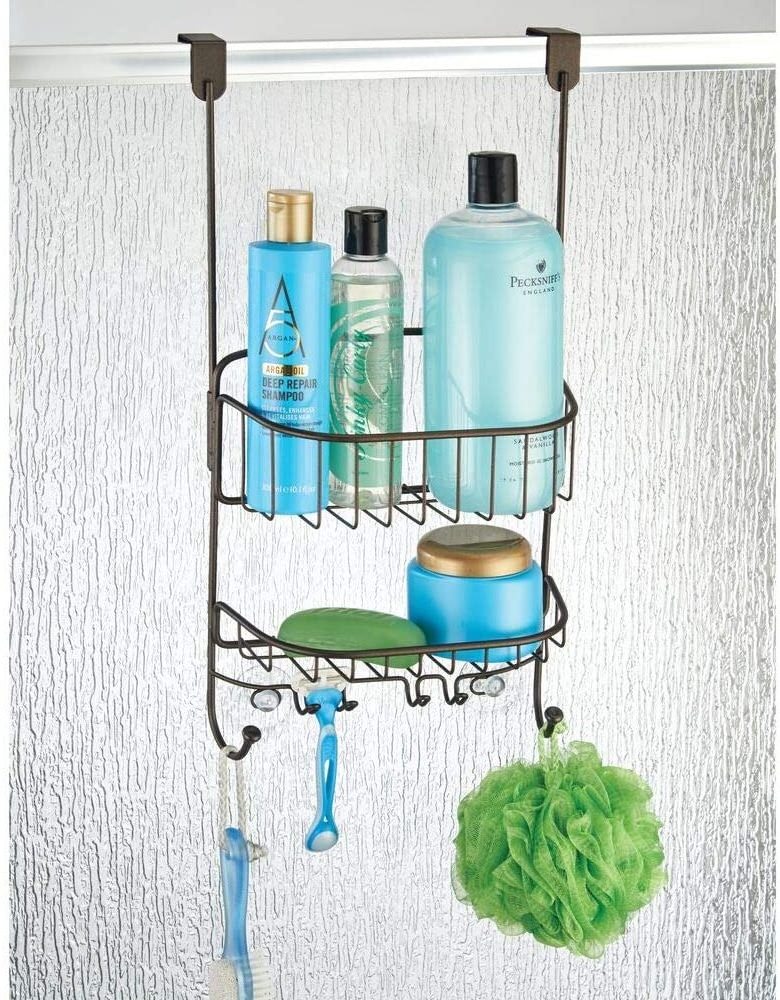 New design Modern Metal Wire Over The Bathroom Shower Door Caddy