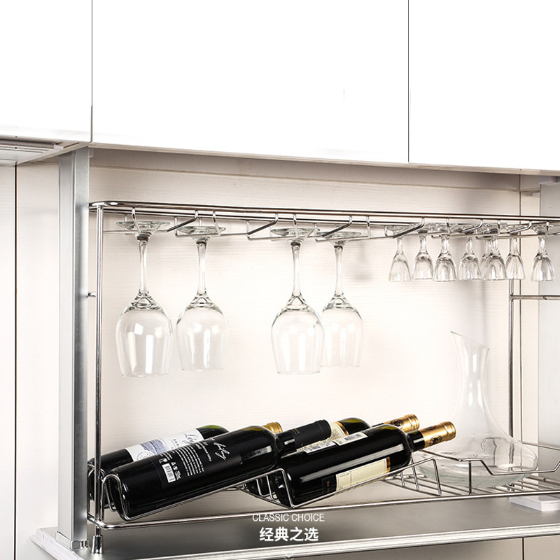 Wine Glass Holder Rack Use Under Cabinet, Shelf - Hanging Storage Organizer for Stemware in Home Bar, Kitchen, Dining Room