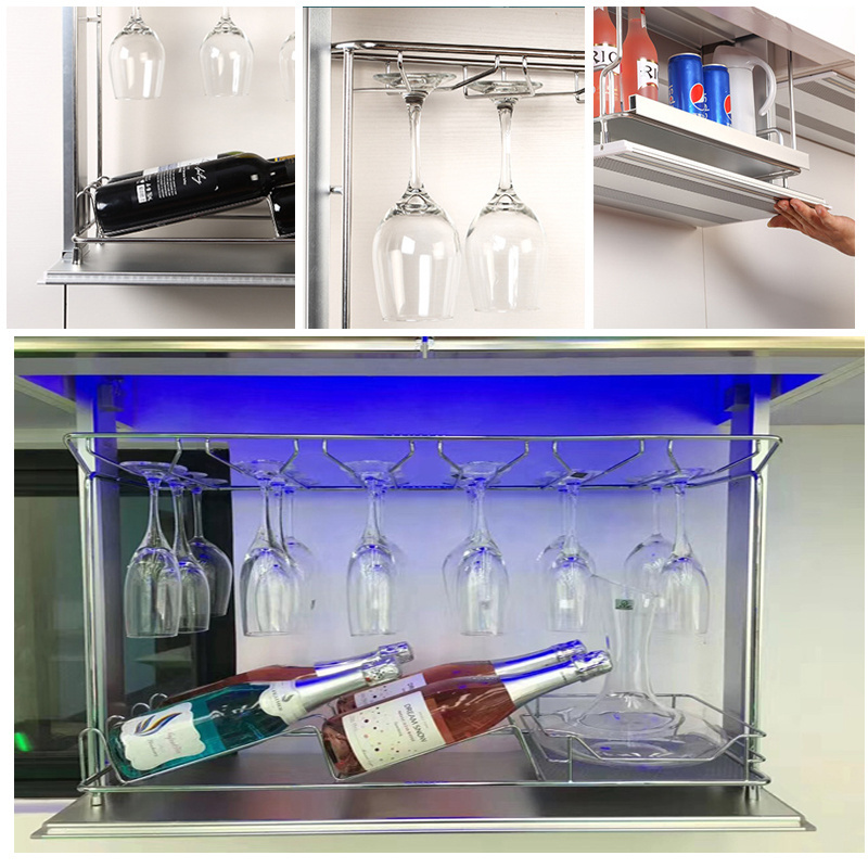 Wine Glass Holder Rack Use Under Cabinet, Shelf - Hanging Storage Organizer for Stemware in Home Bar, Kitchen, Dining Room