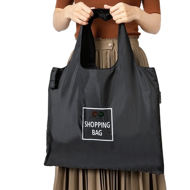 2024 Foldable supermarket shopping tote bag thickened handbag Reusable Eco-Friendly travel Large Vest canvas bag customize logo