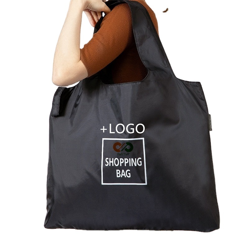 2024 Foldable supermarket shopping tote bag thickened handbag Reusable Eco-Friendly travel Large Vest canvas bag customize logo