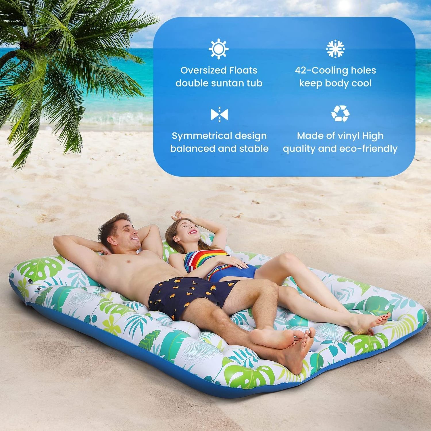 double inflatable pool floating bed  Water Recliner with headrest oversized float for pool tanning pool accessories