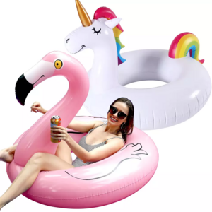 120cm Pink Flamingo Swimming Ring Inflatable Floats Pool Toys Adult Swim Laps Water Raft Air Mattress DHL Freeshipping