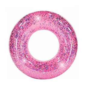 summer swimming pool tire tube water inflatableinflatable pool floats 48"-36" Pink Glitter Swim Ring - Large for child