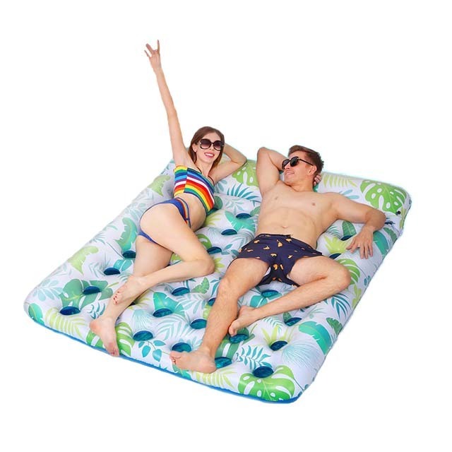 double inflatable pool floating bed  Water Recliner with headrest oversized float for pool tanning pool accessories