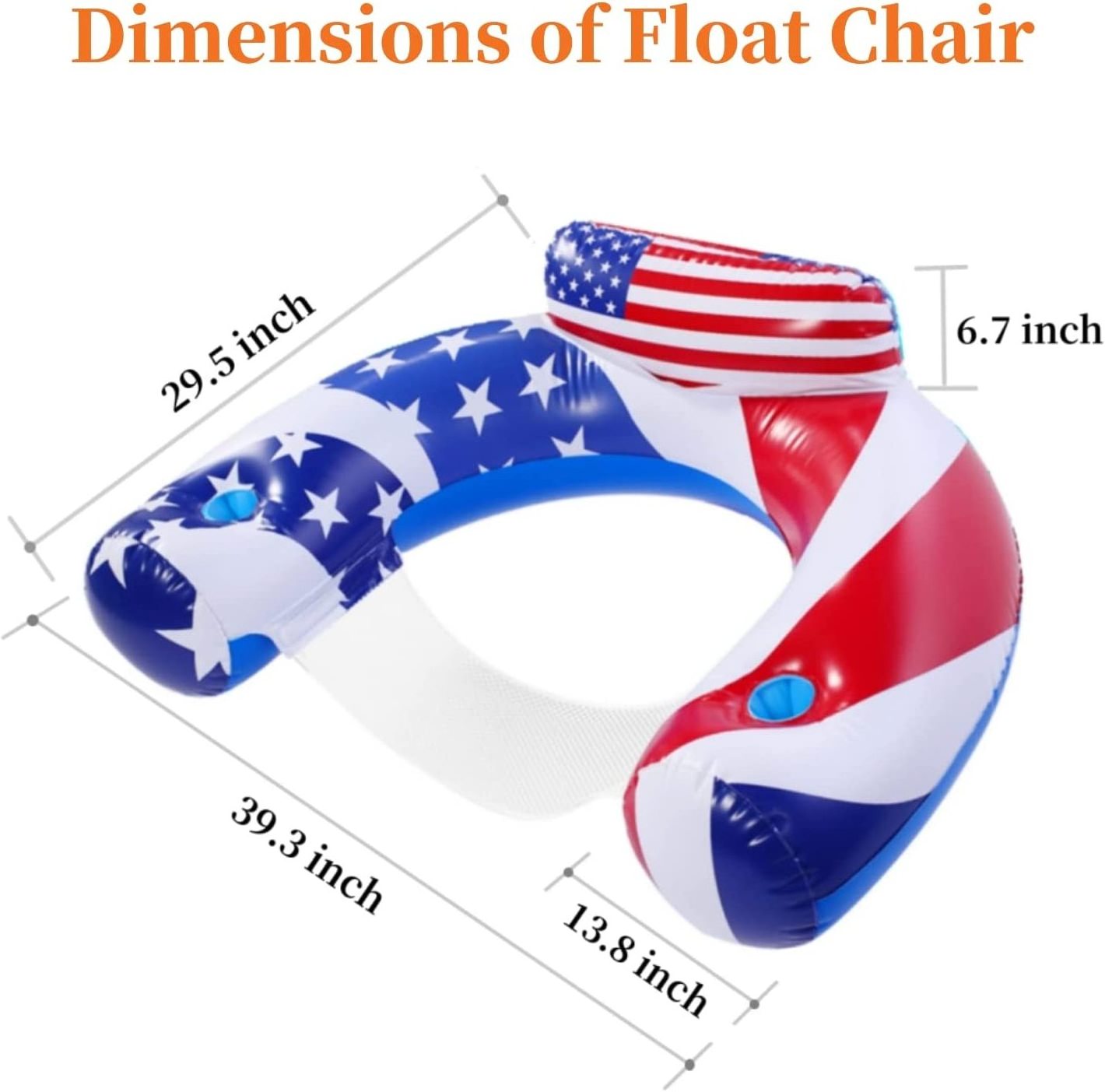 2 Pack Pool Floats Chair, Inflatable Pool Lounger Floats Adult Size with Cup Holder, Floating Lake Raft Swimming Pool Toys