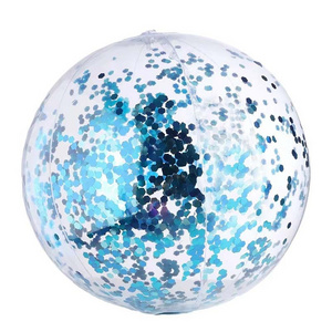 Inflatable Beach Ball Clear Inflatable Toy Ball Photo Props Glitter Beach Ball Sequins Toy Transparent