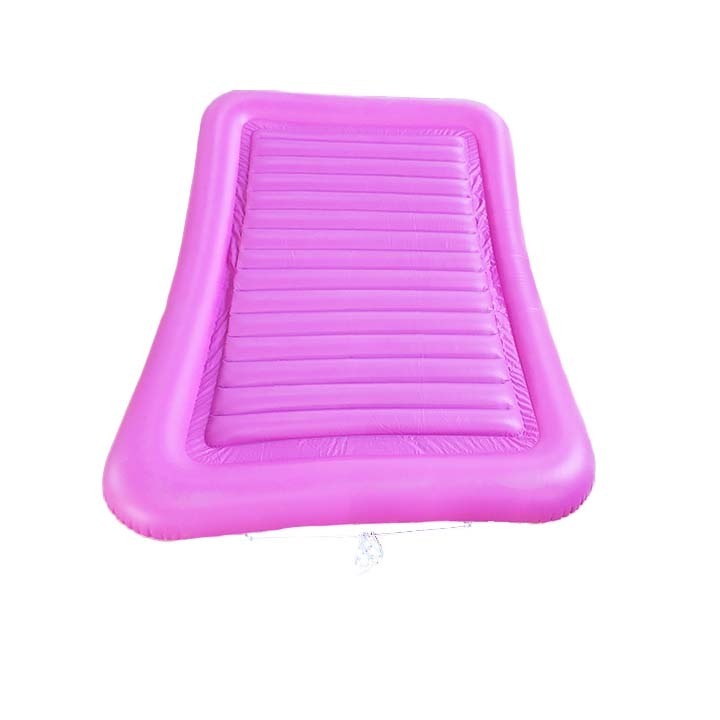 Inflatable Pool Lounger - Lounge Bed with Removable Headrest, Grab Line, Pad Eyes & Ribbed Base - Inflatable Tanning Pool Floats