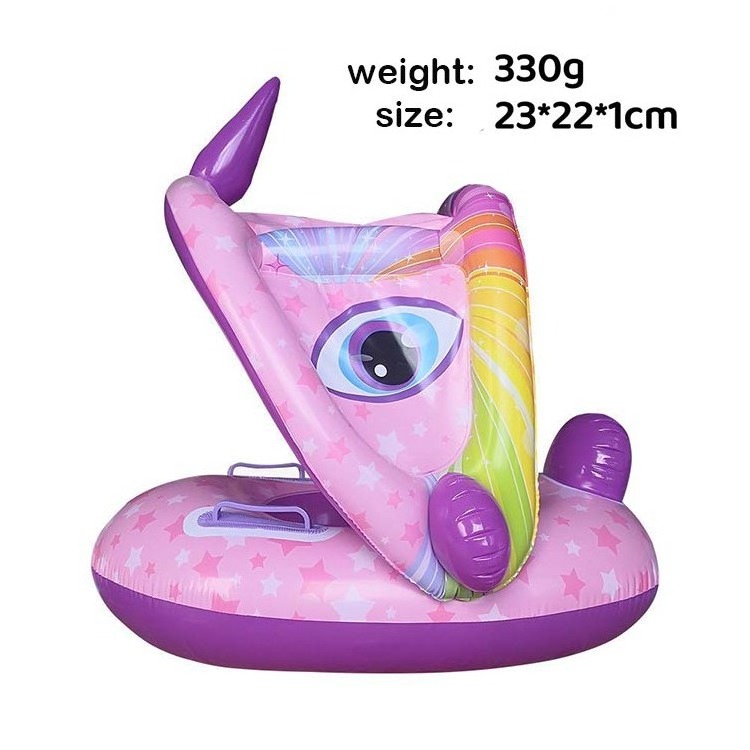 Inflatable Baby Pool Float Swimming Float with Awning Assist Floating Seat Ring PVC Customization Floater for Children JUSTWARE