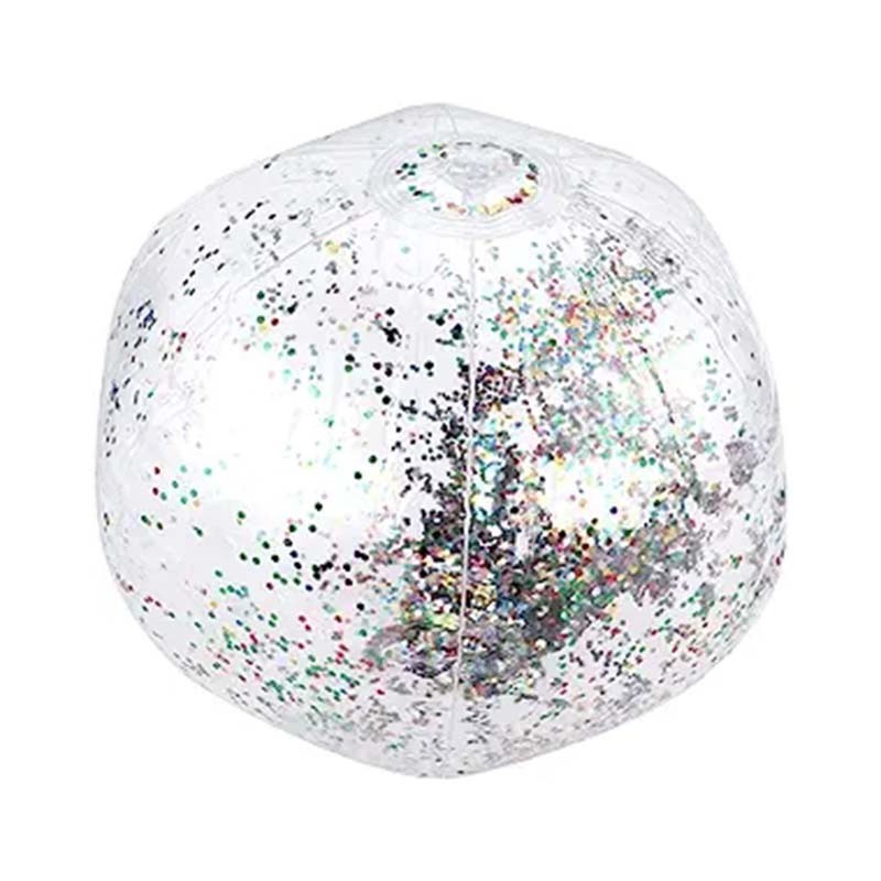 Inflatable Beach Ball Clear Inflatable Toy Ball Photo Props Glitter Beach Ball Sequins Toy Transparent