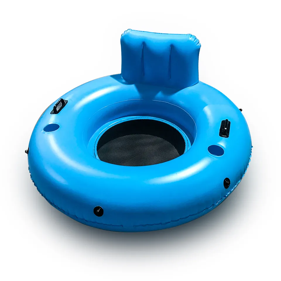 Pool Lounger Float For Adult, Inflatable Rafts Swimming Pool Air Sofa Floating Chair Bed, With Two Cup Holder