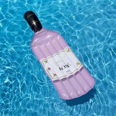 Custom Water Play 60 Inch Inflatable Wine Bottle Shape Pool Float Raft ROSE Wine Bottle Shape Pink Inflatable Pool Float Raft