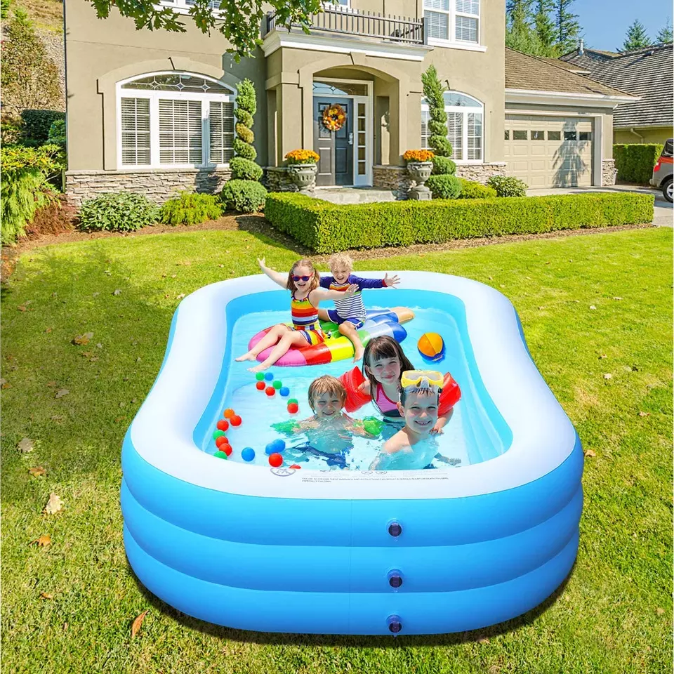 Wear-resistant PVC three-ring swimming pool home paddling pool inflatable swimming pool for kid and adult