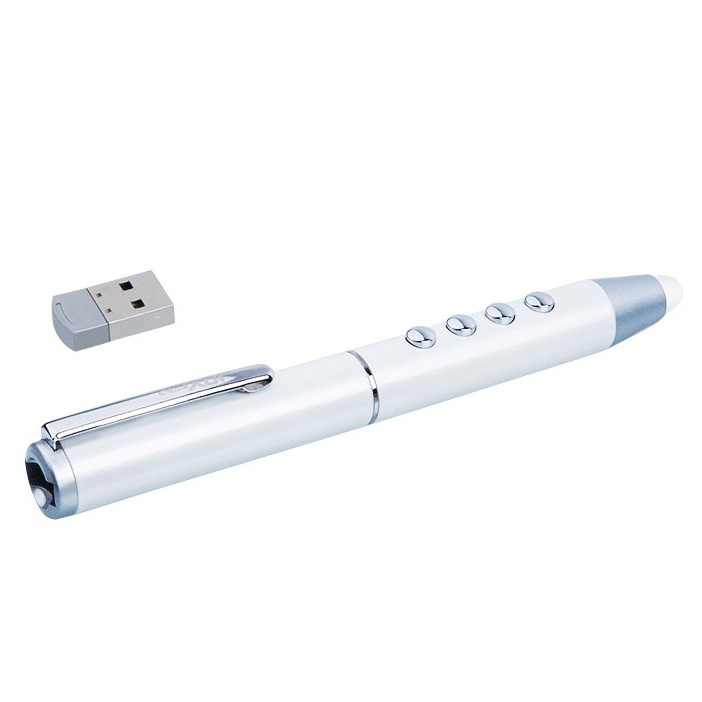 2.4G all-in-one touch wireless laser pointer with laser flashlight and voice control function