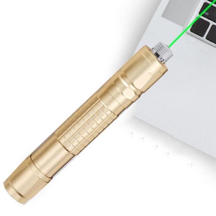 USB Charging type green laser pointer with ON/OFF switch on tail