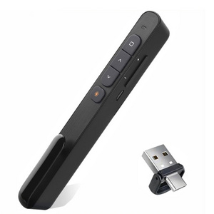 2.4G Clip Type  Wireless Presenter Red Laser Pointer USB and USB C with recharging battery For meeting,training and teaching