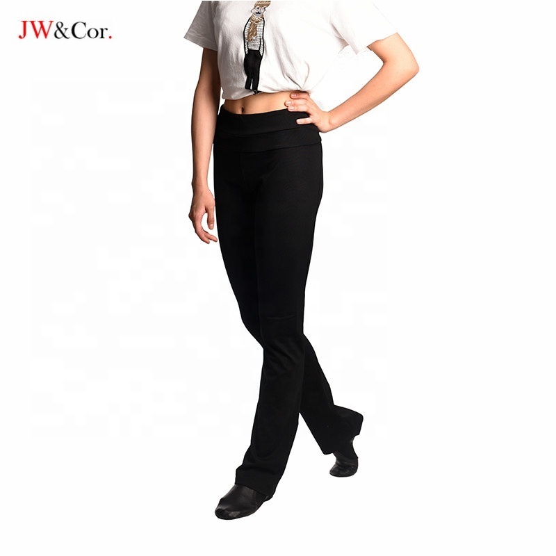 JW soft nylon spandex comfortable high stretch black yoga leggings dance jazz pants