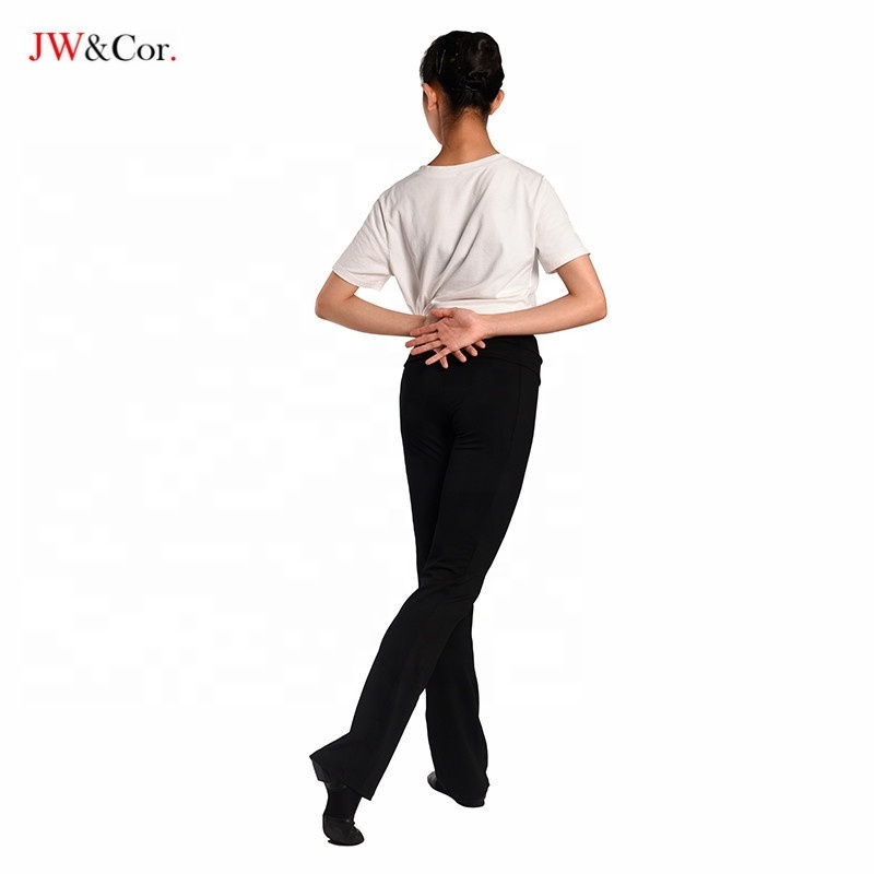 JW soft nylon spandex comfortable high stretch black yoga leggings dance jazz pants