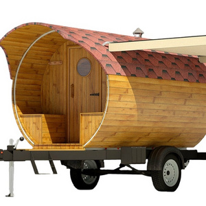 Hot Selling Finland Mobile Home Wet Steam Sauna Room /Portable Wooden Barrel Tent With Stove