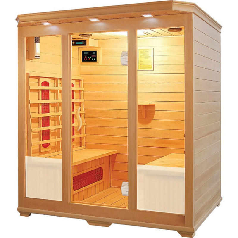 Modern Customize Design Dry Steam 4 Person Western Red Cedar Square Far Infrared Sauna Room