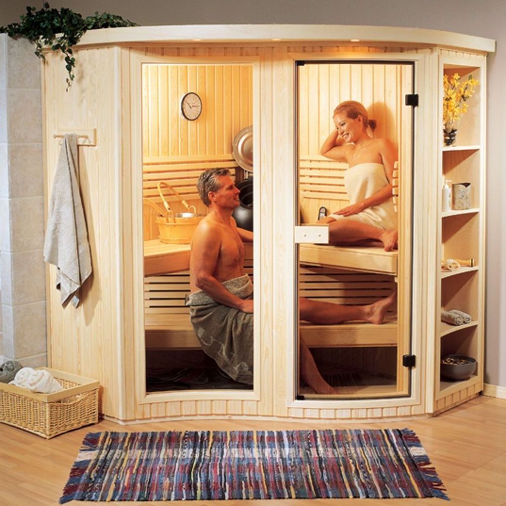 High Grade Hot Sale 2 Person Wooden Indoor Finnish Sauna Room