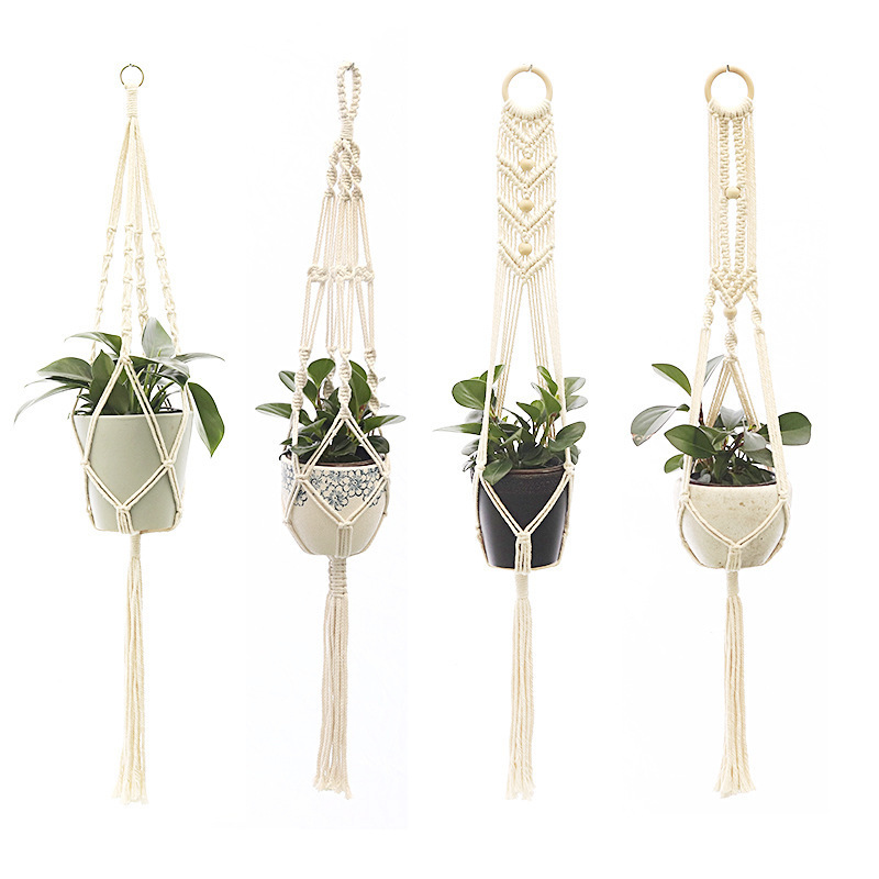 New Home Decoration Handmade Cotton Macrame Plant Hangers Indoor Wall Hanging Plant Hanger pot holder