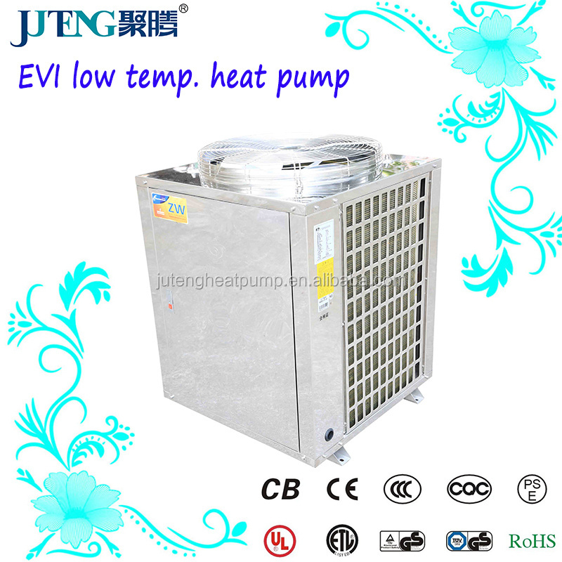 Best selling Low temp -25C EVI Air source vertical Classic Heat pump 10kw Juteng High COP hot water heater and floor heating