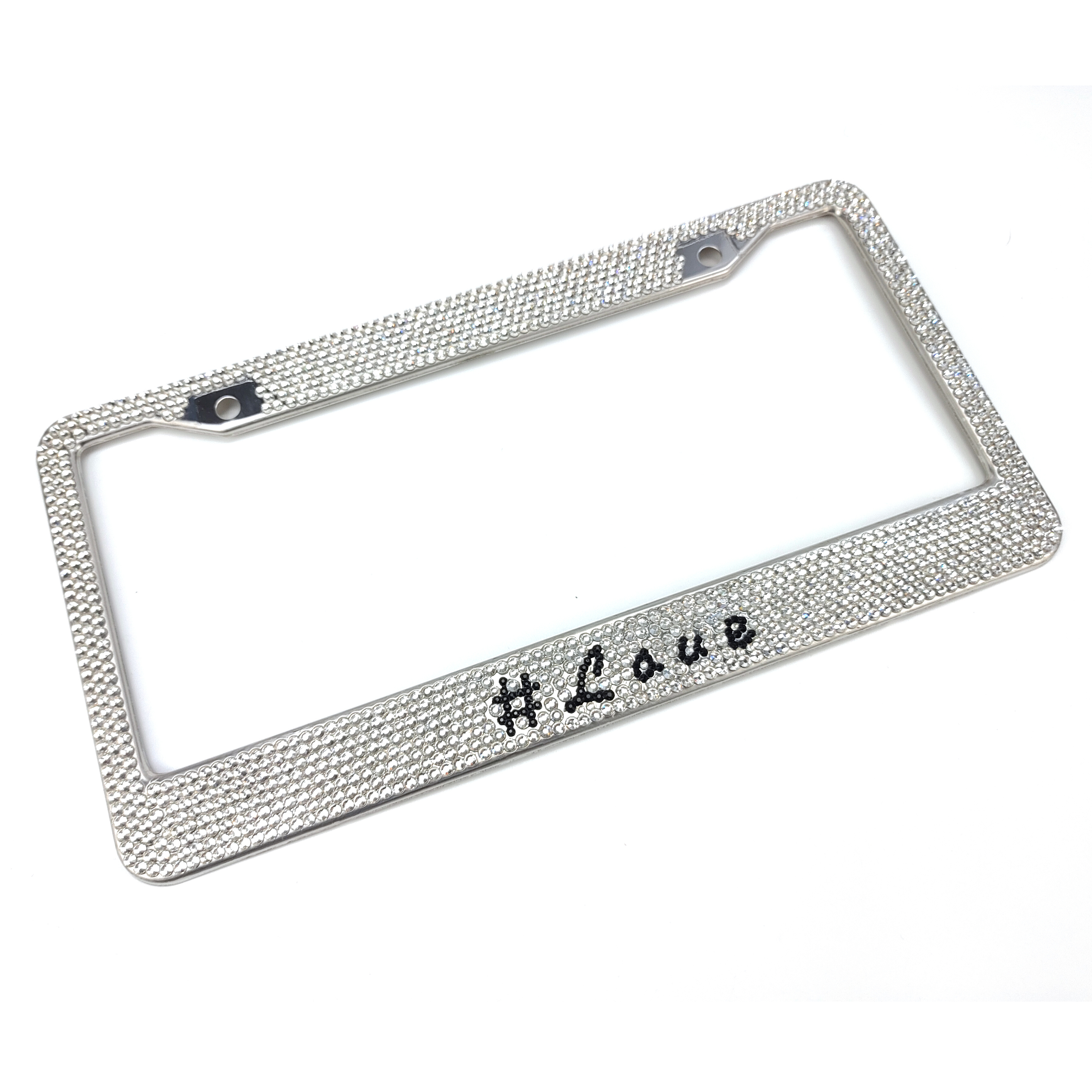 Luxury Custom Design Car License Plate Frame Number USA flag Sparkle Crystal Bling License Plate Cover License Plate Holder