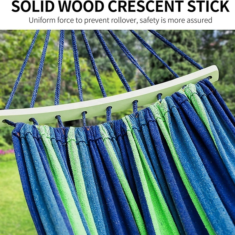 High Quality Canvas Outdoor Camping Travel Portable Anti-Rollover Hammock Portable Lightweight Hammock Family Garden Hammock