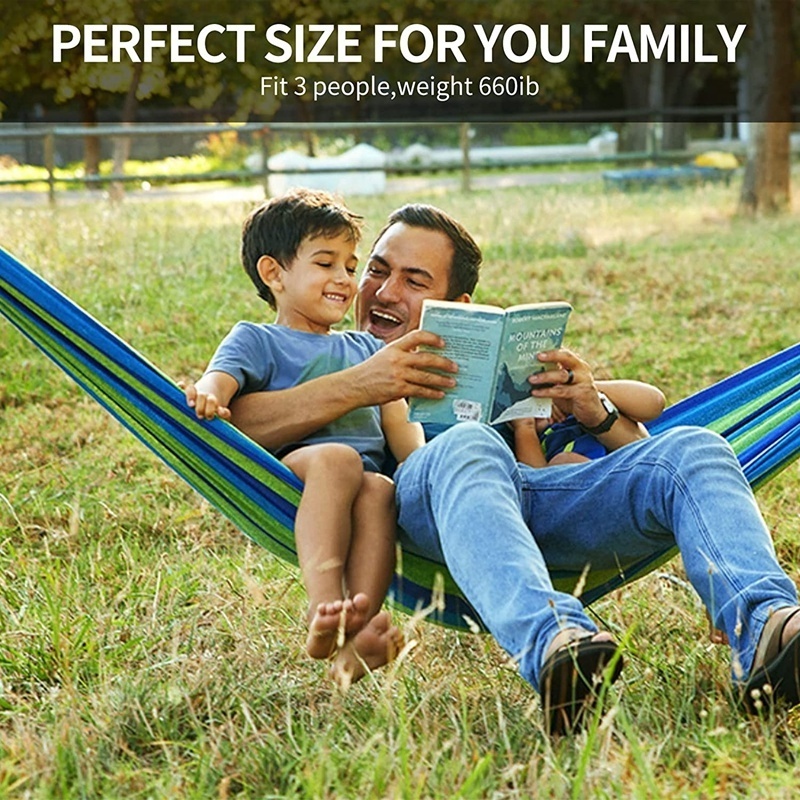 High Quality Canvas Outdoor Camping Travel Portable Anti-Rollover Hammock Portable Lightweight Hammock Family Garden Hammock