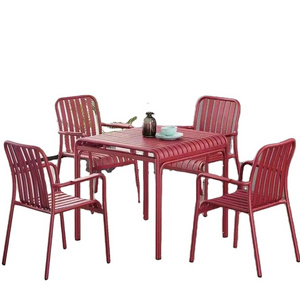 180CM  Iron aluminum outdoor dining tables and chairs