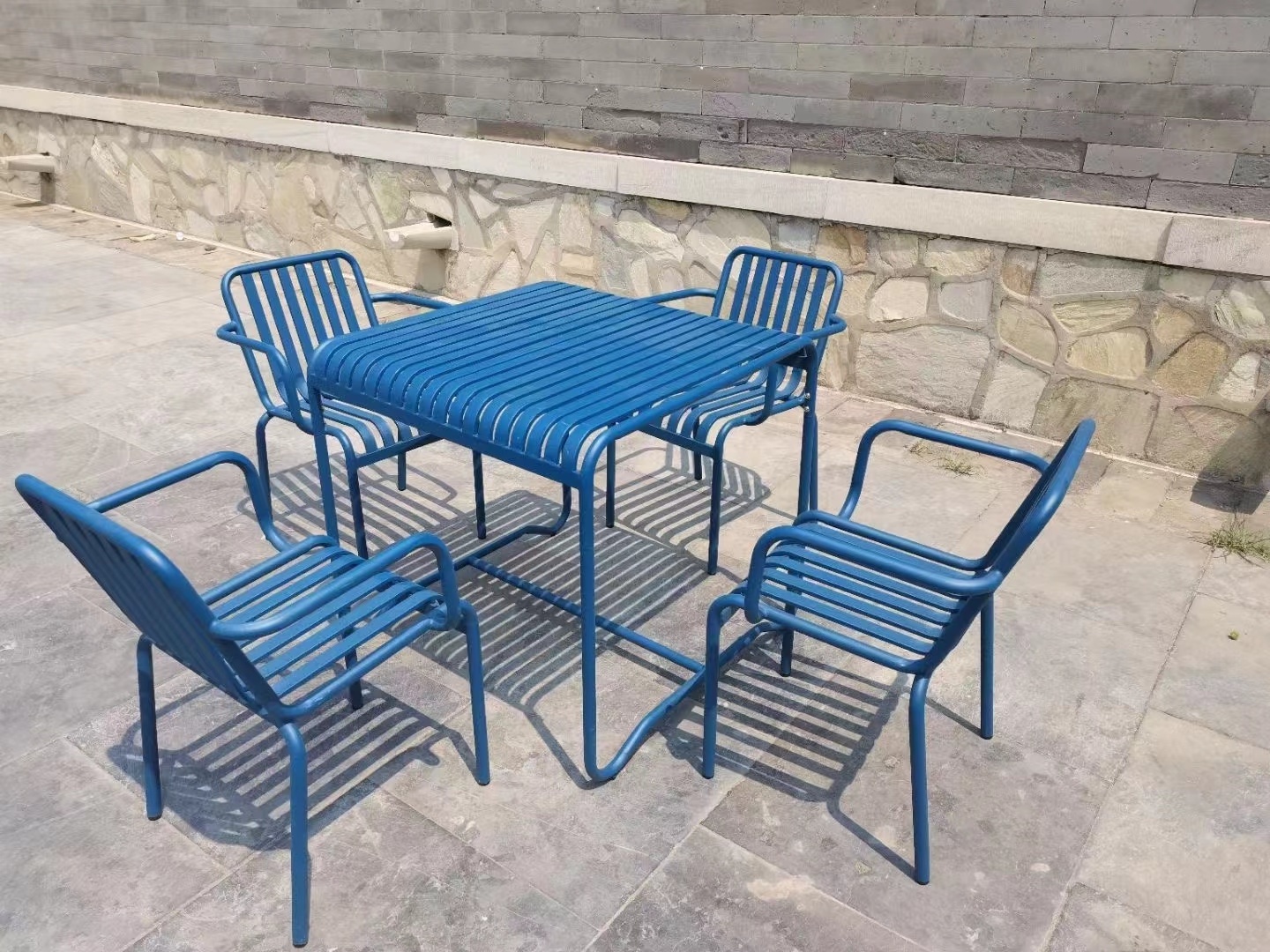 180CM  Iron aluminum outdoor dining tables and chairs