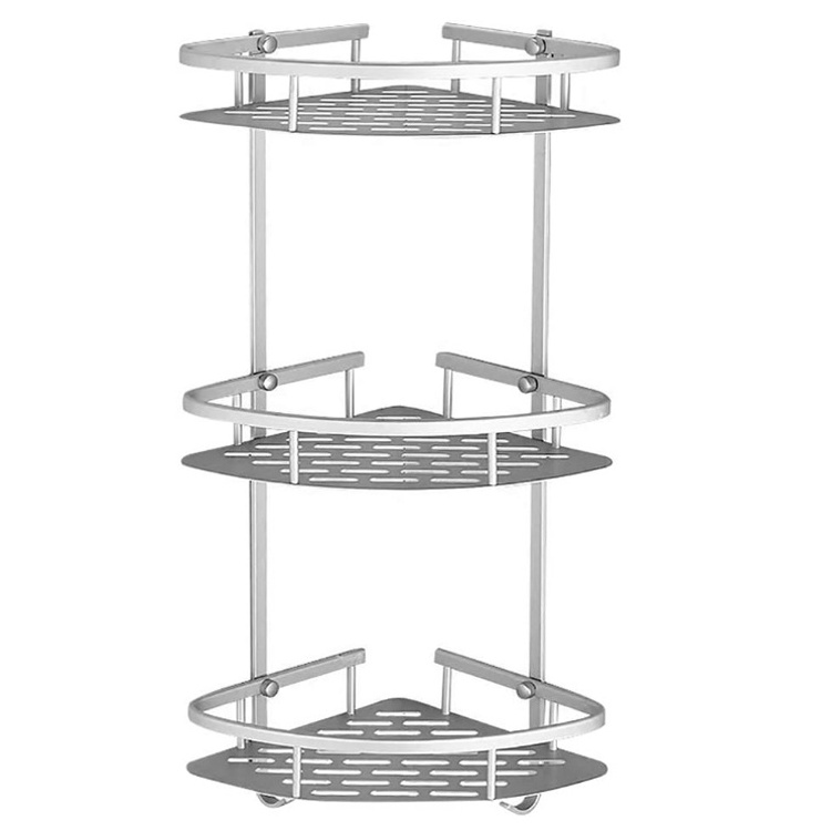 Jutye Bathroom and Kitchen Corner Wall Shelf 3 Layers Triangular Shower Caddy Wall Shelf