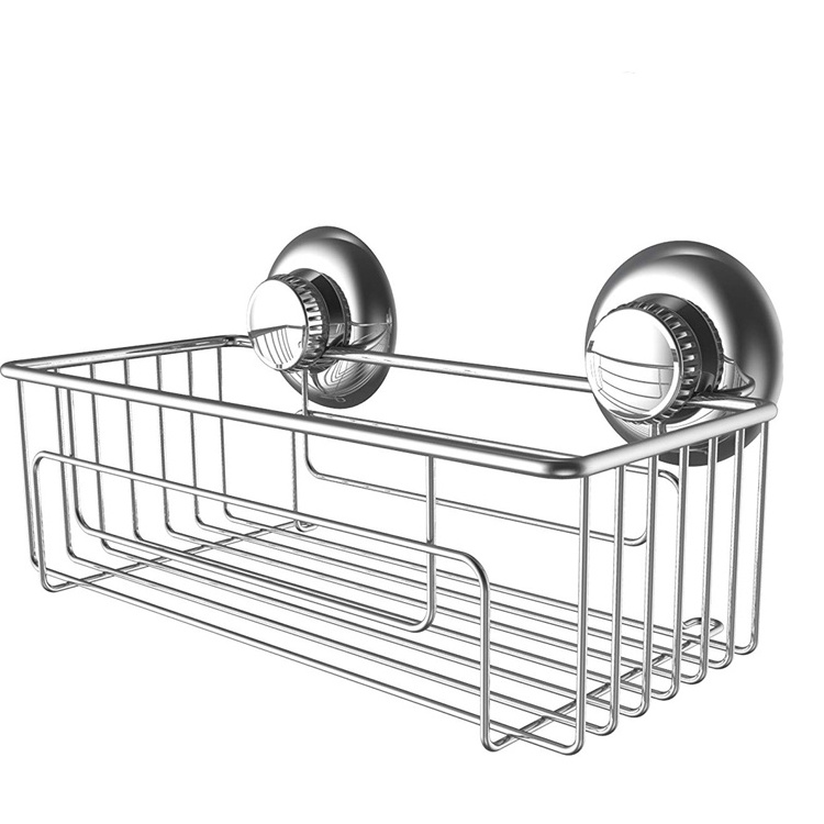 Jutye bathroom  Stainless Steel Metal Bath Wall Shelf  Suction Cup Deep Shower Holder Caddy