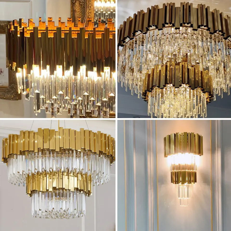 Hot Selling Hotel Living Room Led Decorative Lighting Luxury Crystal Modern Chandelier Ceiling Light Chandeliers Pendant Lights