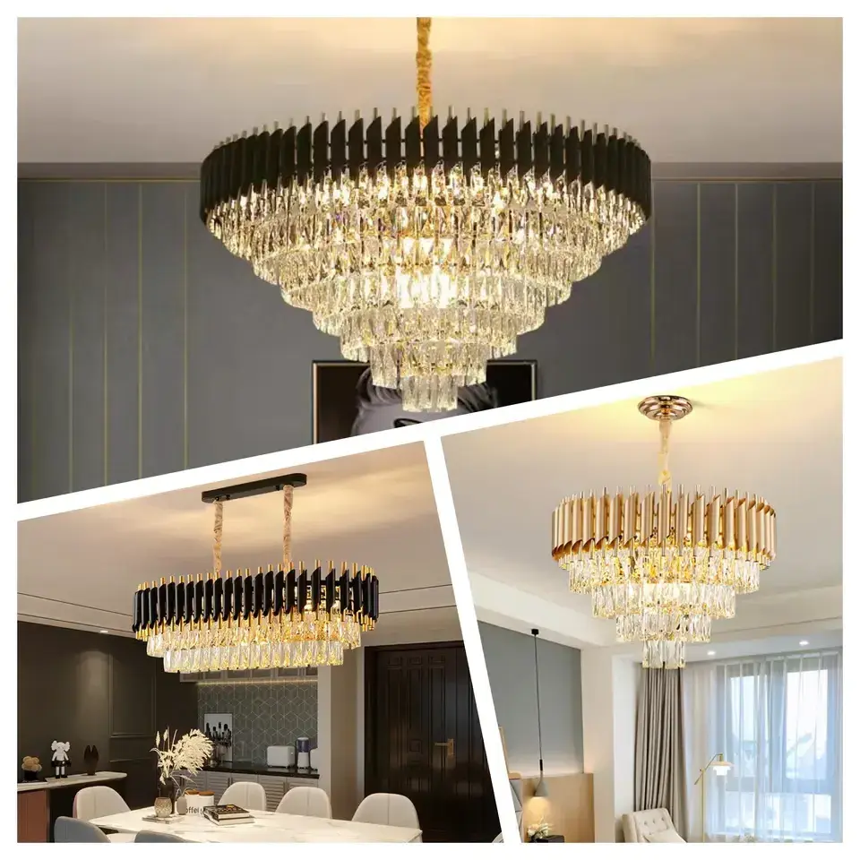 Modern Living Room Crystal Chandelier Hanging LED Pendant Lamp Light Ceiling for Office Dinning Room Chandeliers Pendant Lights