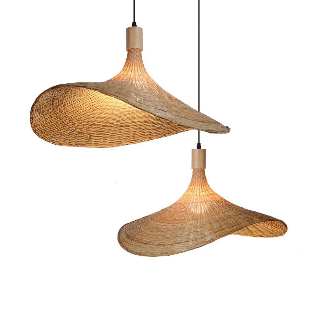 Low Moq Best Price High Quality Free Sample wicker pendant ceiling lighting lampshade bamboo light fixture pendant lights e27