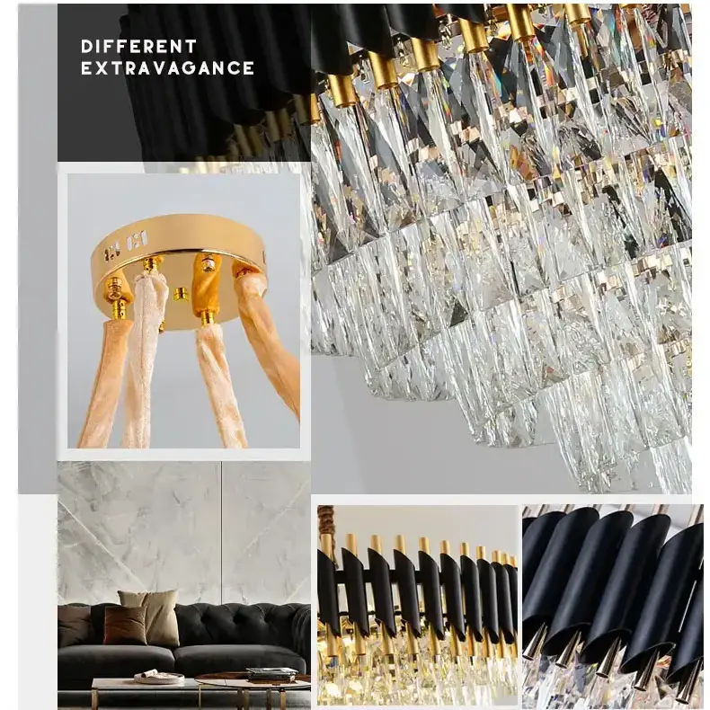 Modern Living Room Crystal Chandelier Hanging LED Pendant Lamp Light Ceiling for Office Dinning Room Chandeliers Pendant Lights