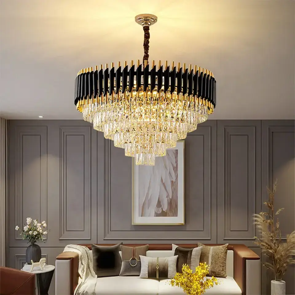 Modern Living Room Crystal Chandelier Hanging LED Pendant Lamp Light Ceiling for Office Dinning Room Chandeliers Pendant Lights