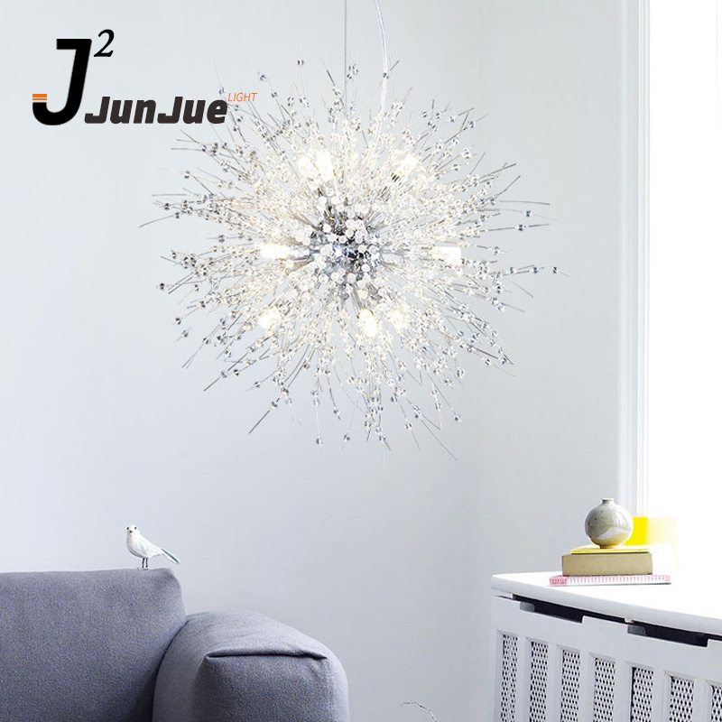 Modern chrome color LED G9 bulb crystal chandelier pendant light