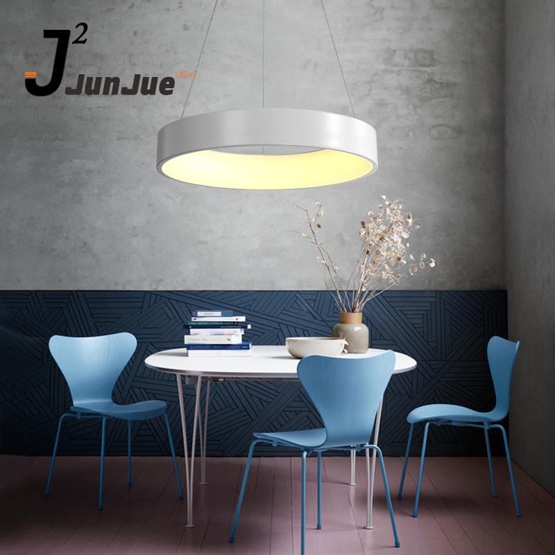 Nordic Style Home Decoration LED Pendant Light Round Circle Modern Simple Art  Hanging Lamp Lighting For Office Bedroom