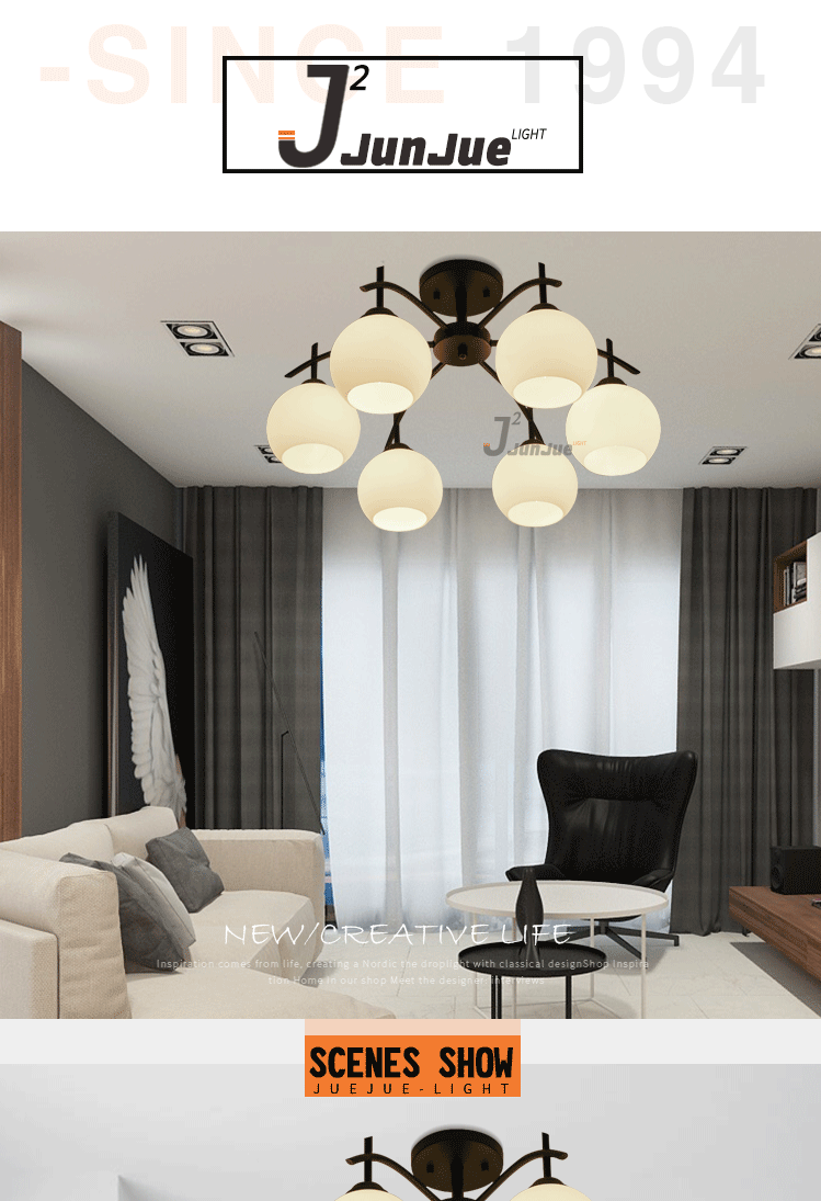 NORDIC hanging lamps living room atmosphere pastoral bedroom restaurant modern simple iron art RETRO ceiling lighting