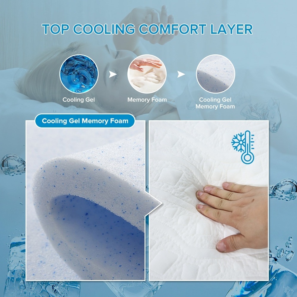 Distributor hot sell good quality adjustable bed vacuum compressed soft latex cooling gel memory foam roll up mattress in a box